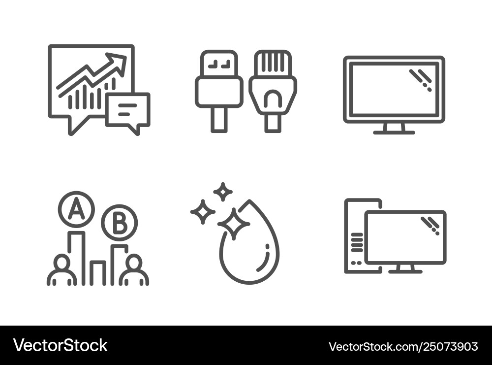 Ab testing accounting and computer cables icons Ab testing accounting and computer cables icons vector image
