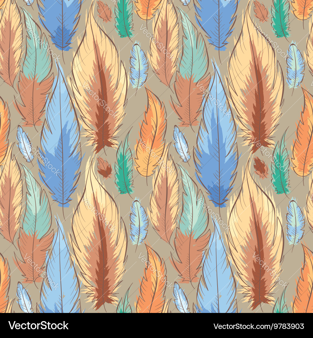 Background with feathers vector image