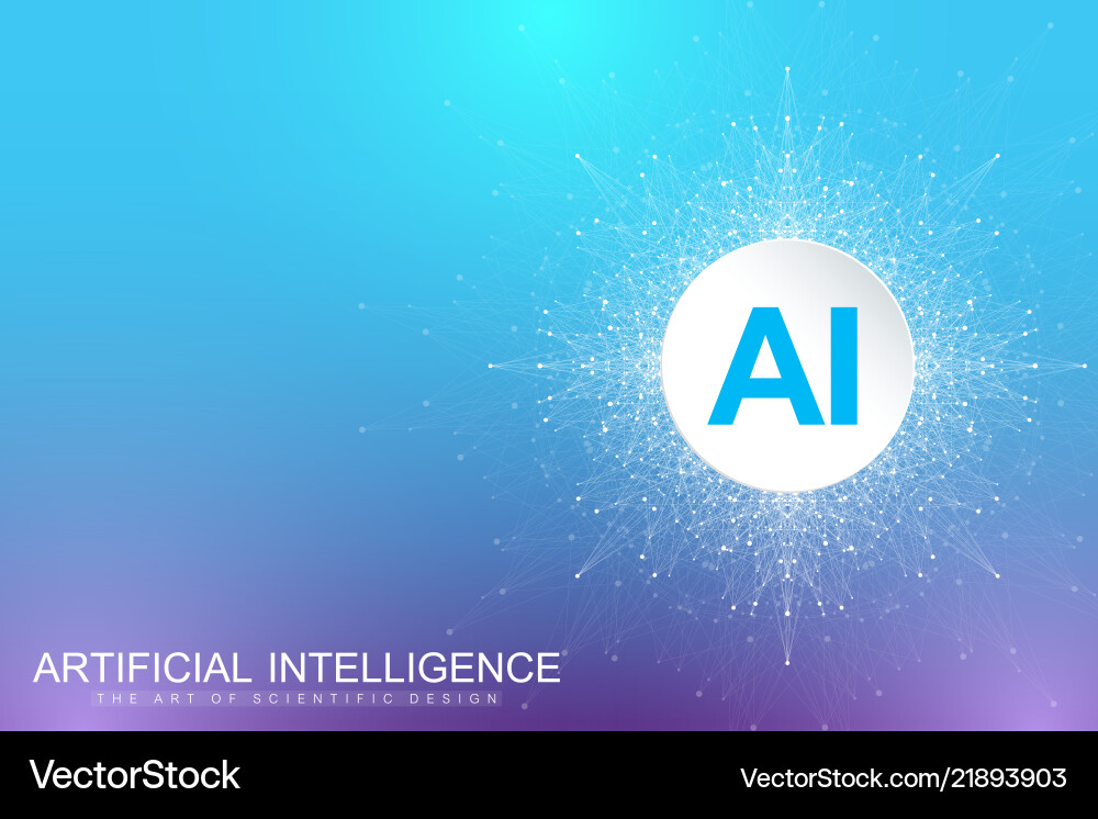 Big data visualization artificial intelligence Big data visualization artificial intelligence vector image