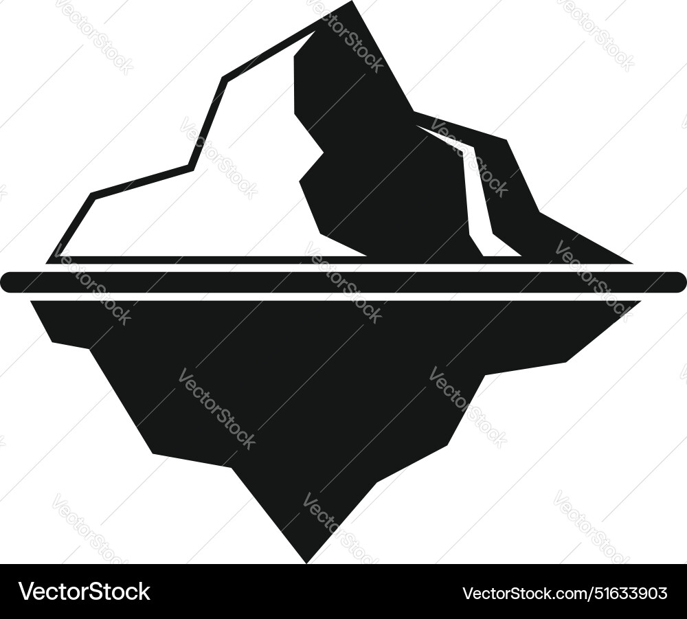 Big iceberg floating on water surface showing only Big iceberg floating on water surface showing only Vector Image