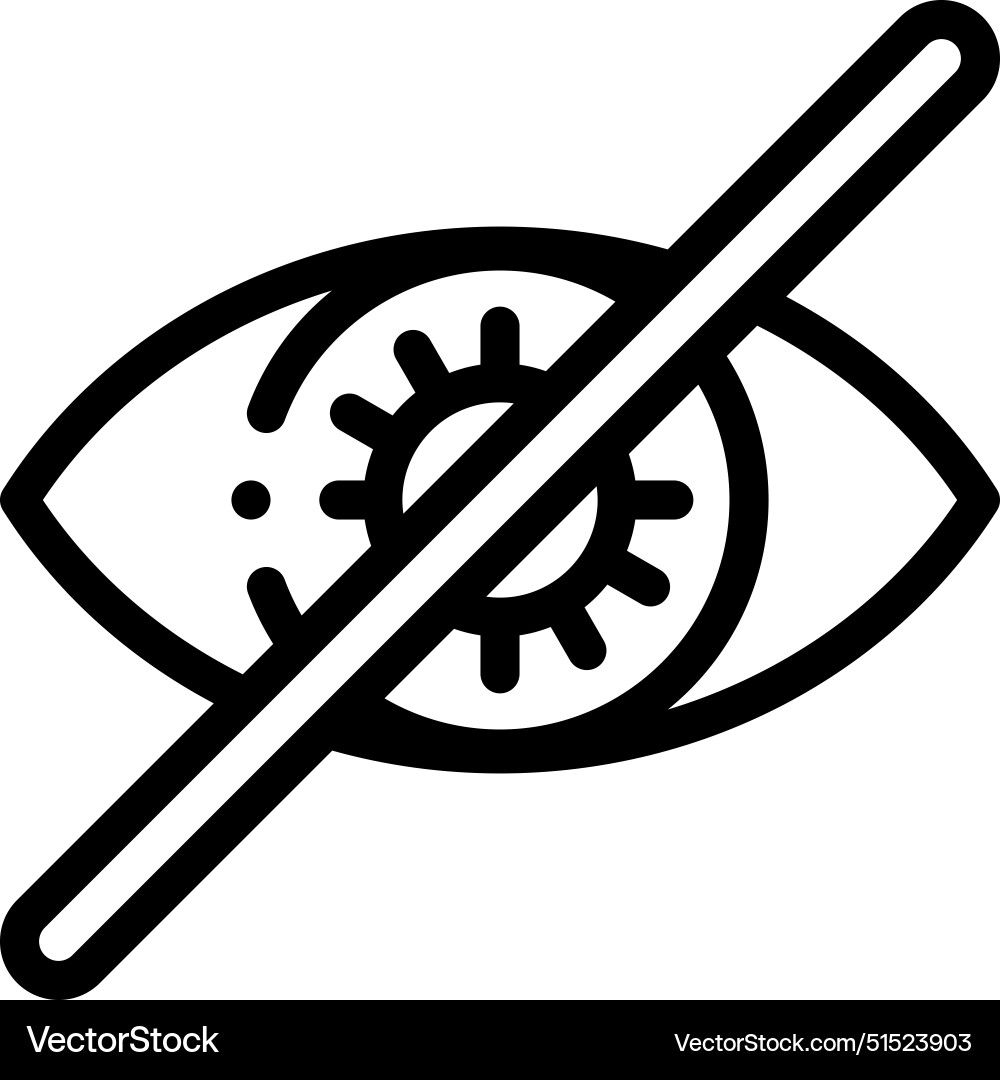 Blindness icon thin linear style design isolated Blindness icon thin linear style design isolated Vector Image