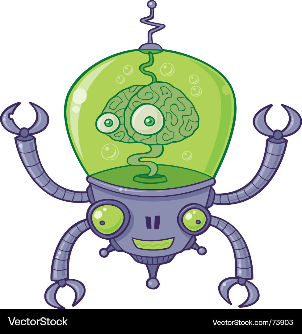 Brainy Bot Robot vector image