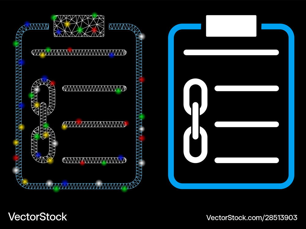 Bright mesh carcass blockchain contract icon Bright mesh carcass blockchain contract icon vector image