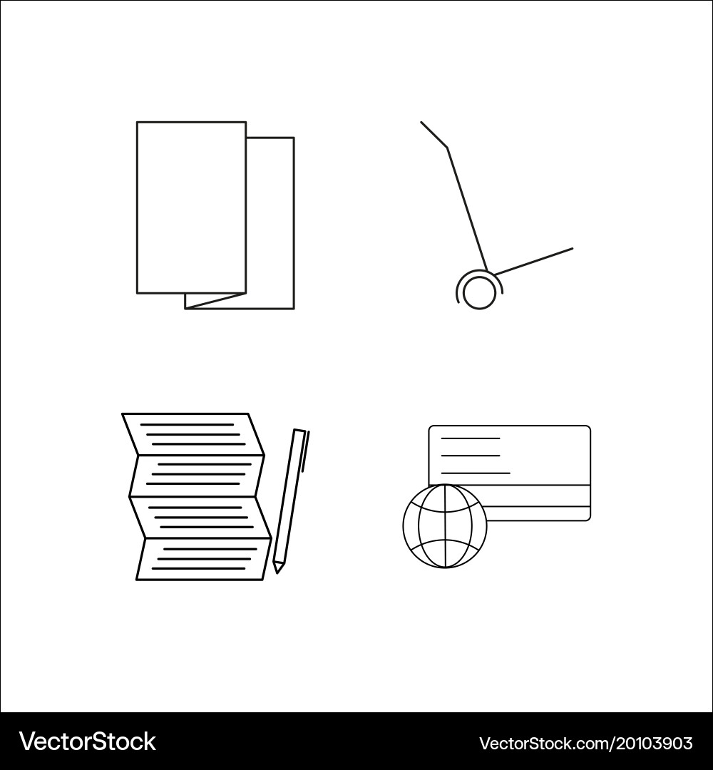 Business simple linear icon setsimple outline Vector Image