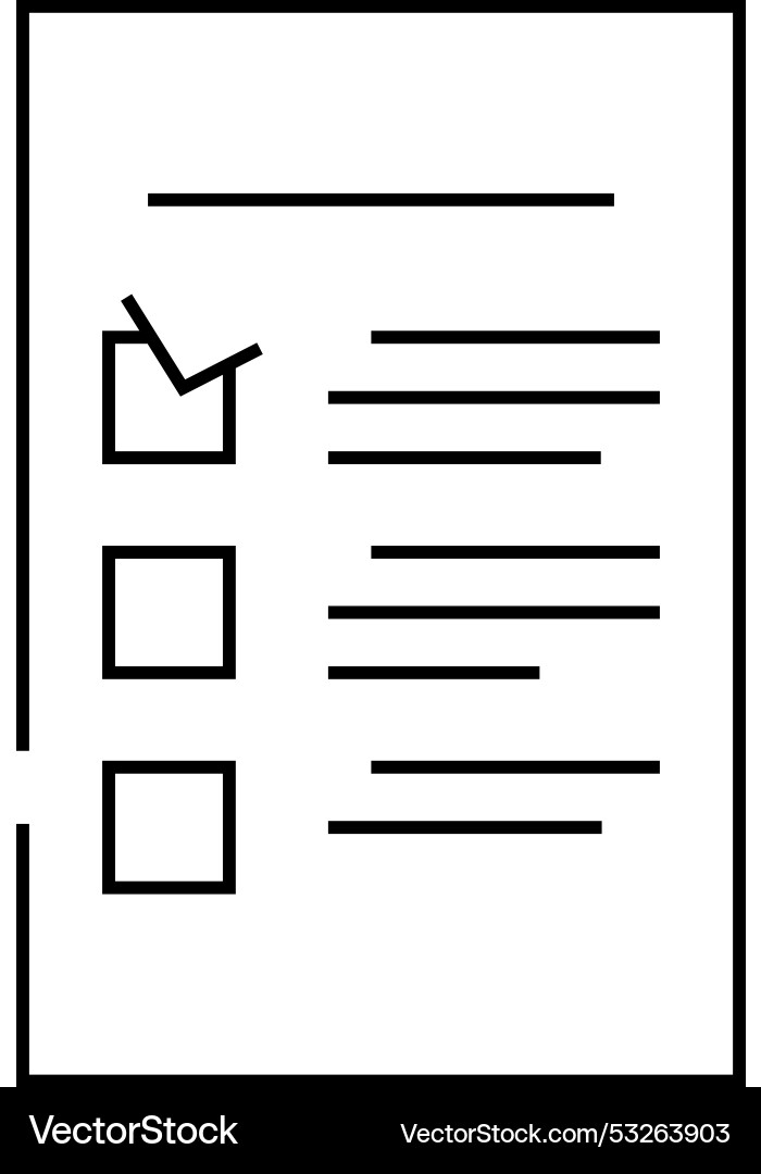 Checklist list line icon Vector Image