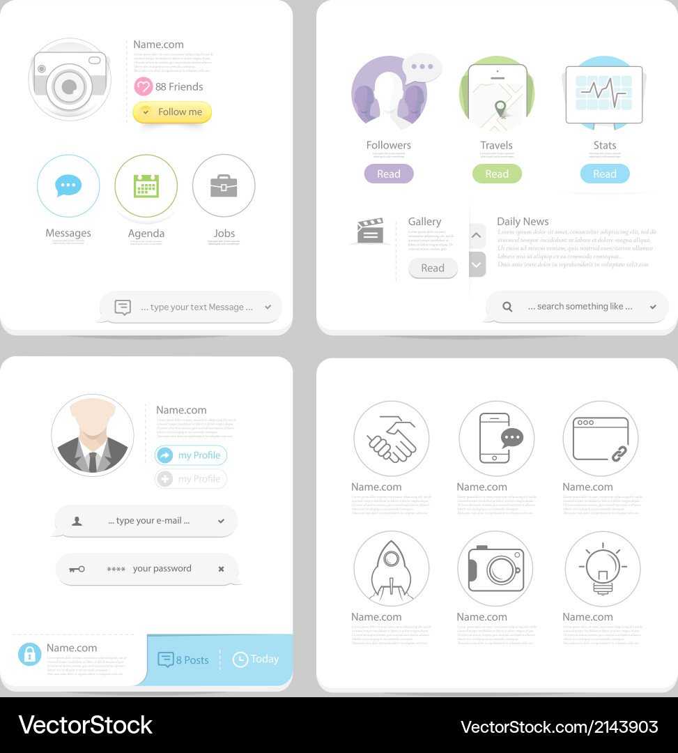 Communication web design elements Vector Image