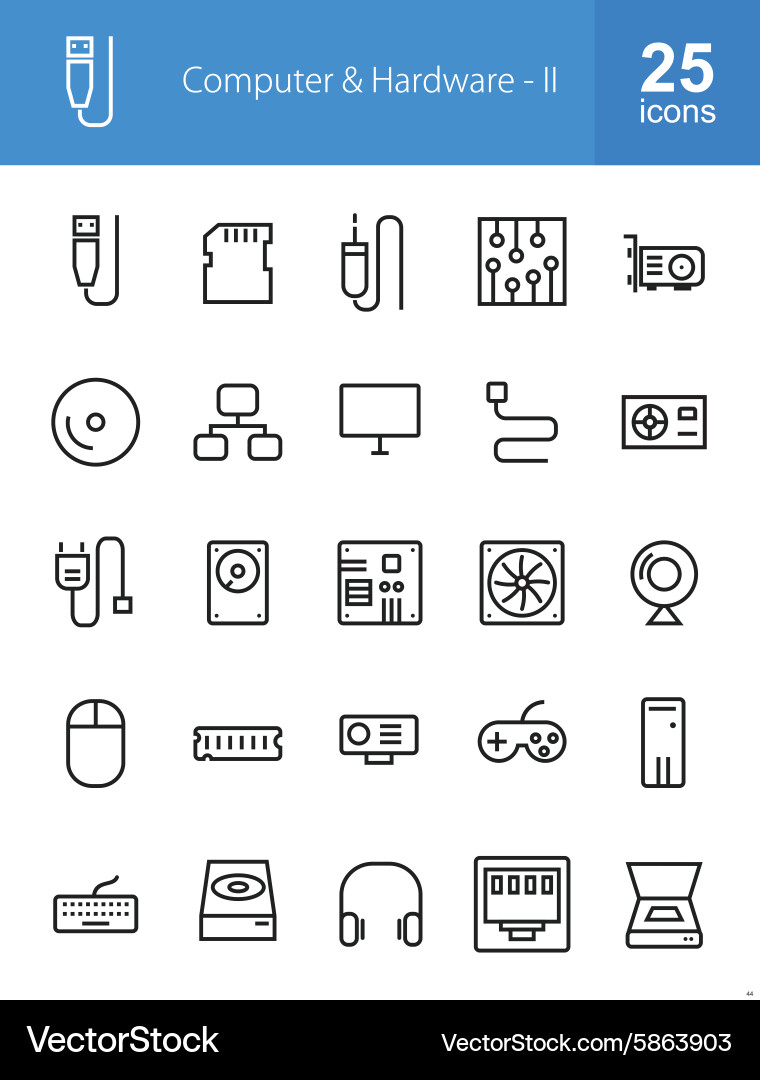 Computer and hardware Vector Image