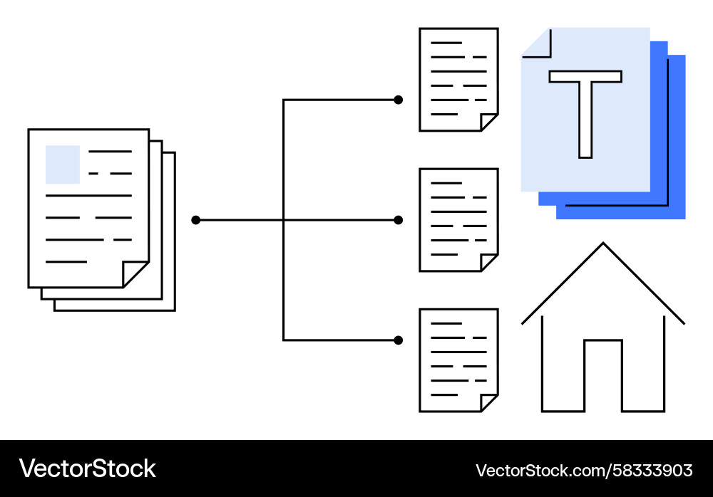 Data Flow & Document Network Vector Image