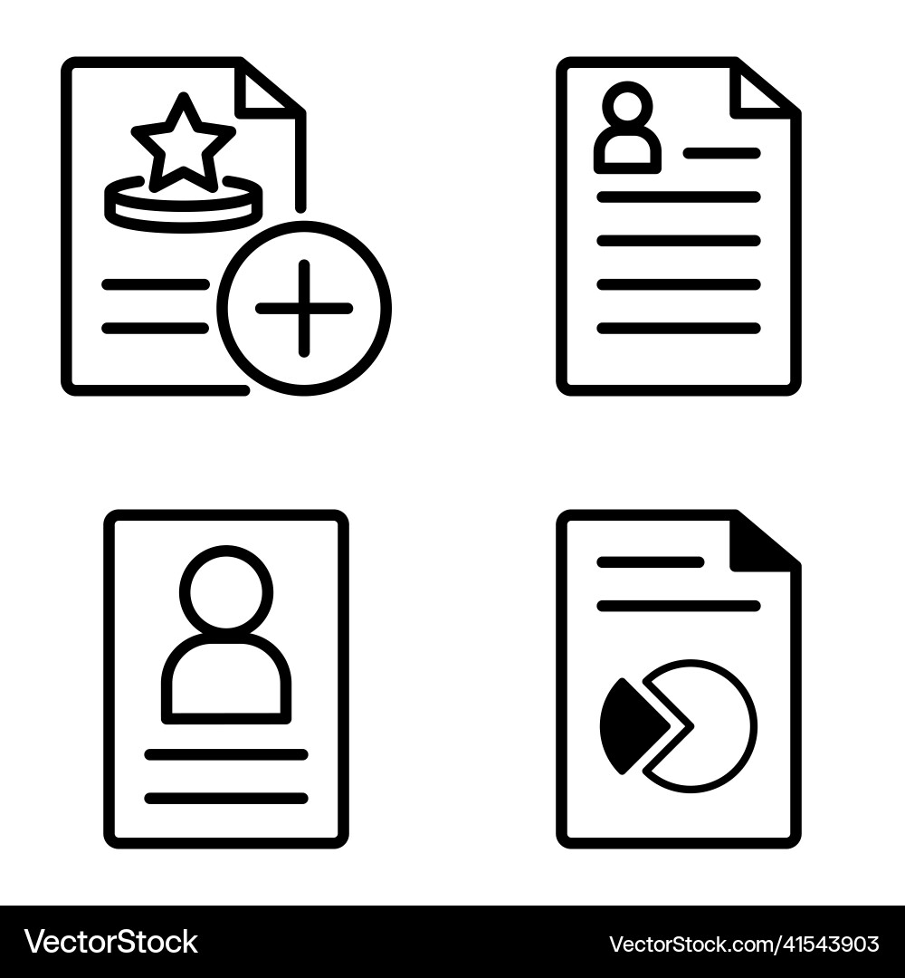 Docs1-2 flat icon set isolated on white background Docs1-2 flat icon set isolated on white background Vector Image