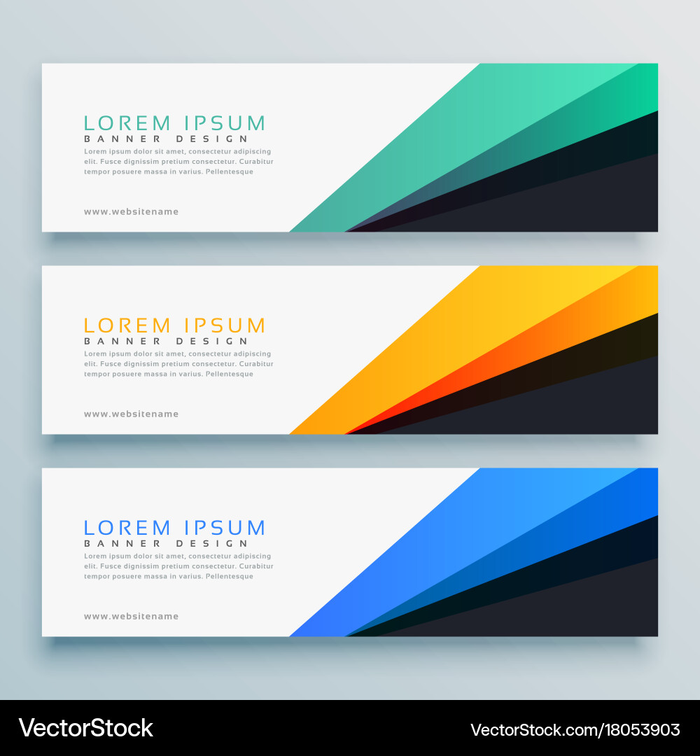 Elegant set of thre headers design vector image