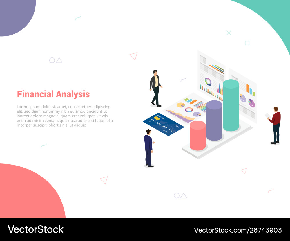 Financial analysis company concept with team Financial analysis company concept with team vector image