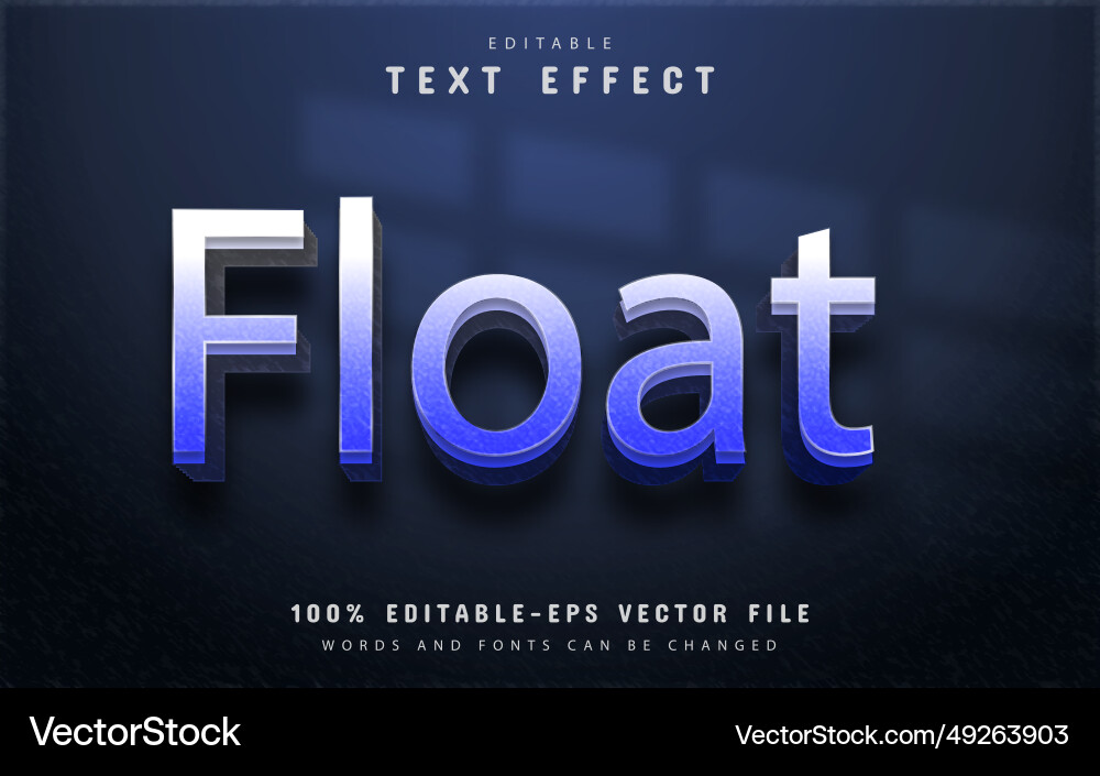 Float text gradient style effect Float text gradient style effect Vector Image