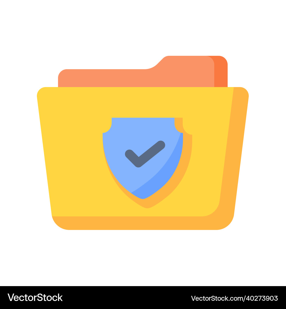 Folder secure shield encryption single isolated Vector Image