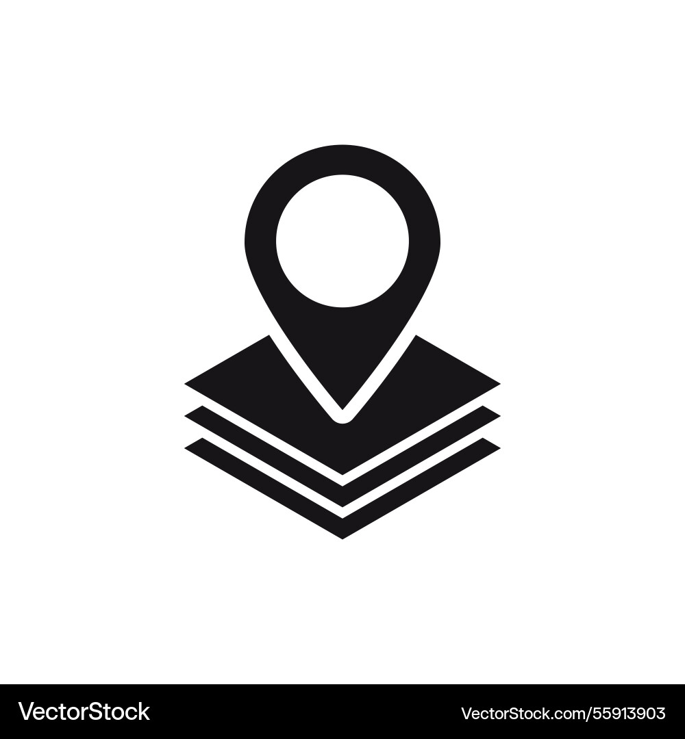 Geolocation icon with layered design featuring Vector Image
