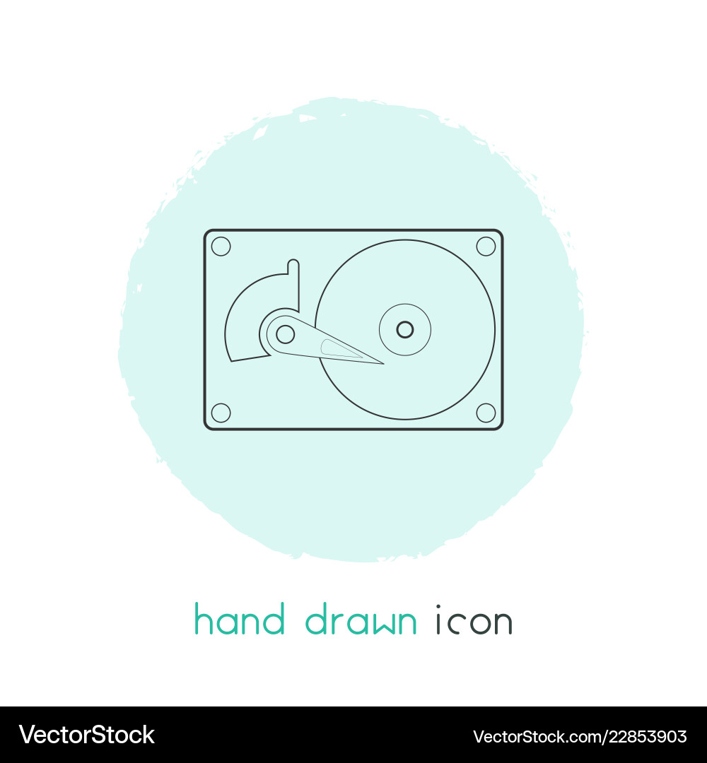 Hdd icon line element of Hdd icon line element of vector image