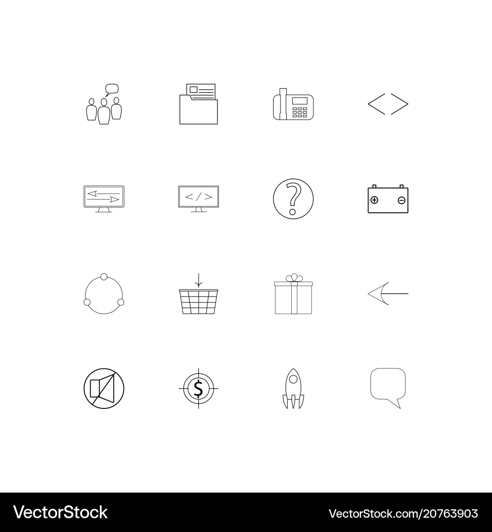 Internet of things linear thin icons set outlined Vector Image