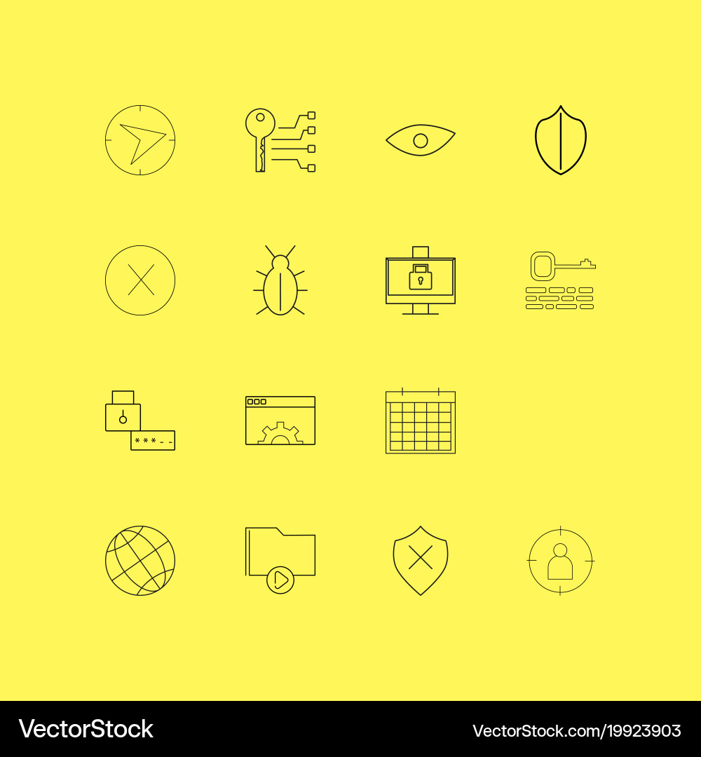 Internet technologies linear icon set simple vector image