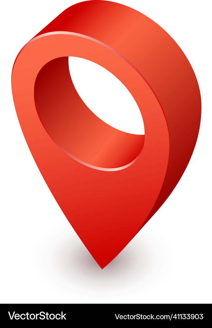 Map pointer shiny realistic red geo pin Map pointer shiny realistic red geo pin vector image