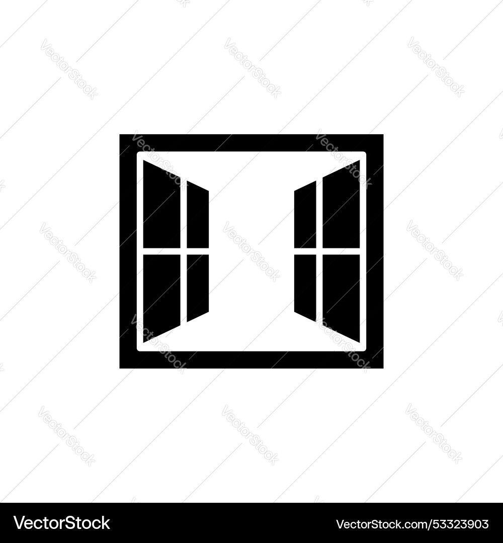 Open window icon isolated on white background Open window icon isolated on white background vector image