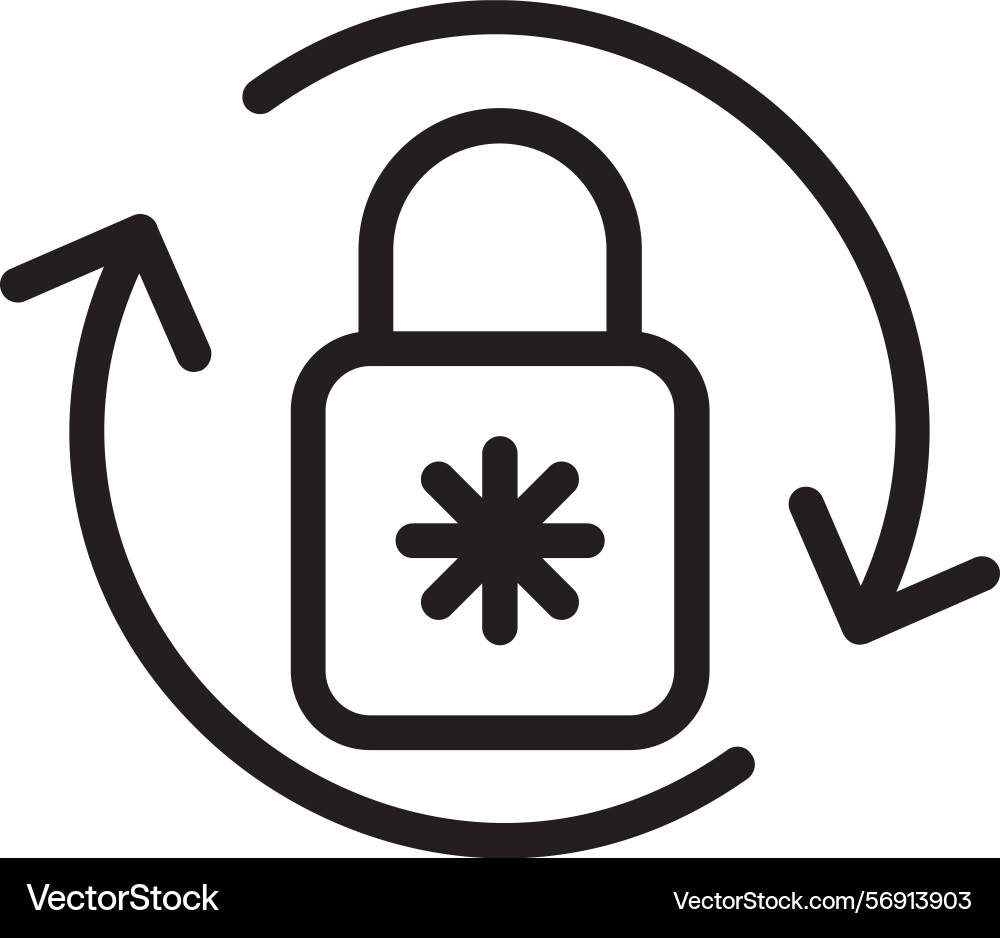 Password reset linear style icon design Vector Image