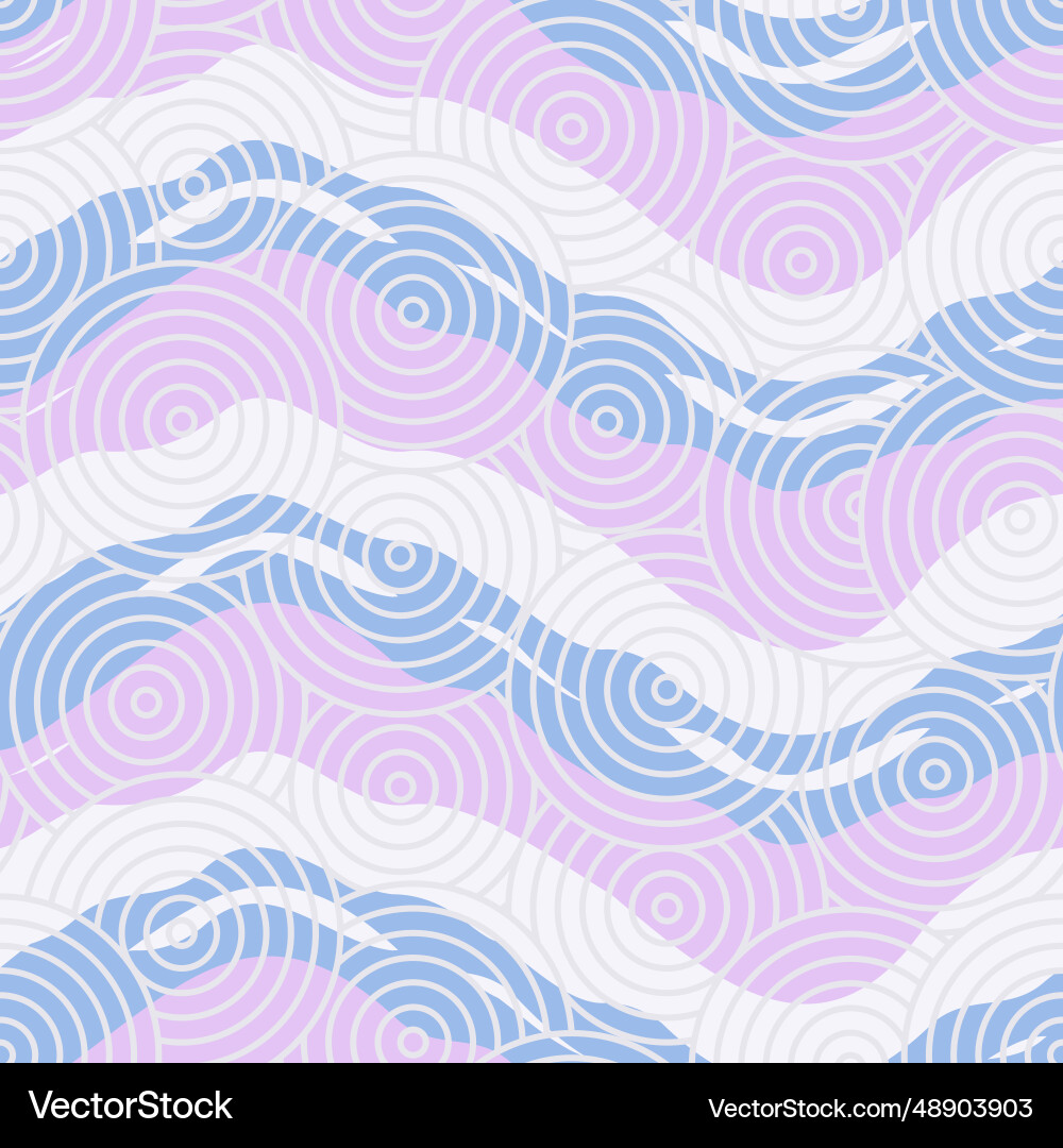 Pastel color waves seamless pattern vector image