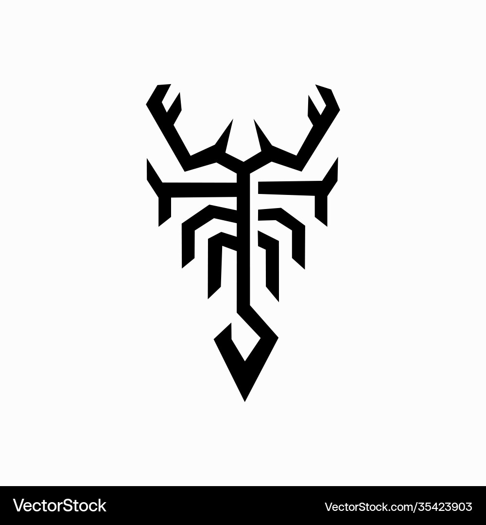 Scorpion logo line abstract zodiac sign scorpio Scorpion logo line abstract zodiac sign scorpio vector image
