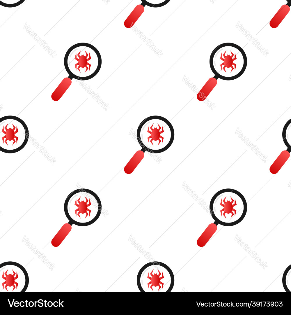Search virus computer in flat style pattern vector image