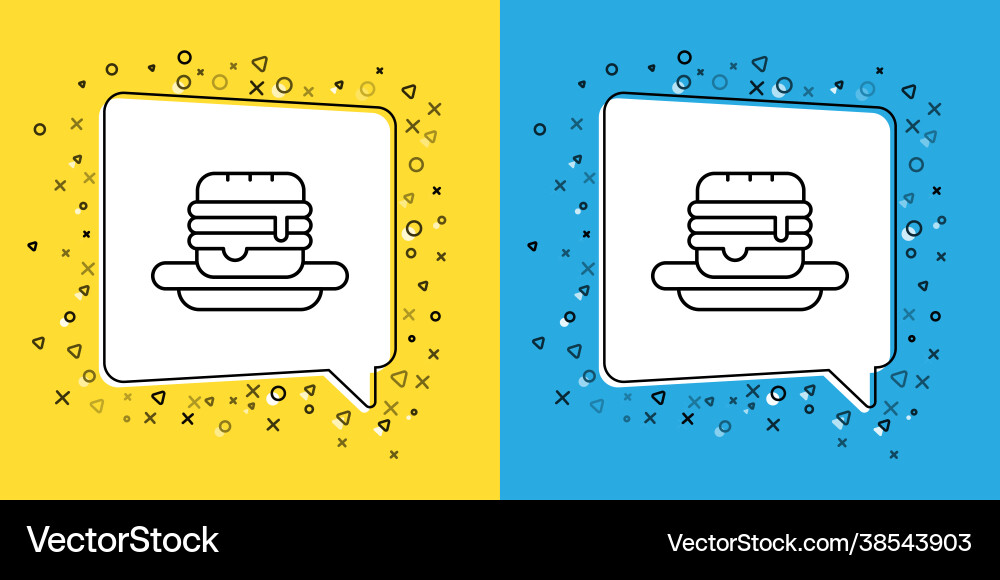 Set line junk food icon isolated on yellow Set line junk food icon isolated on yellow vector image