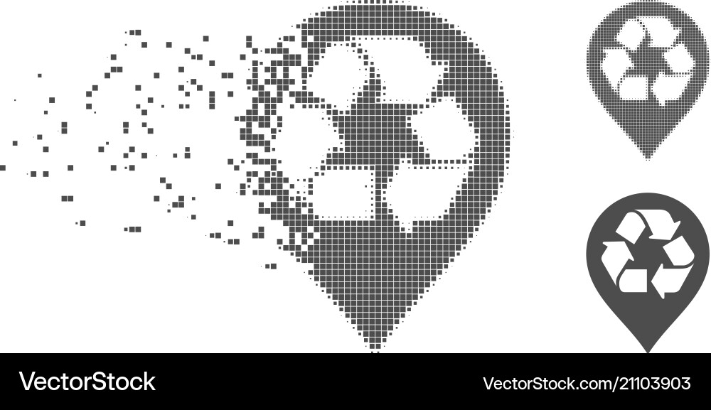Shredded Pixel Halfton recyceln Kartenmarker-Symbol Shredded Pixel Halfton recyceln Kartenmarker-Symbol vektorbild