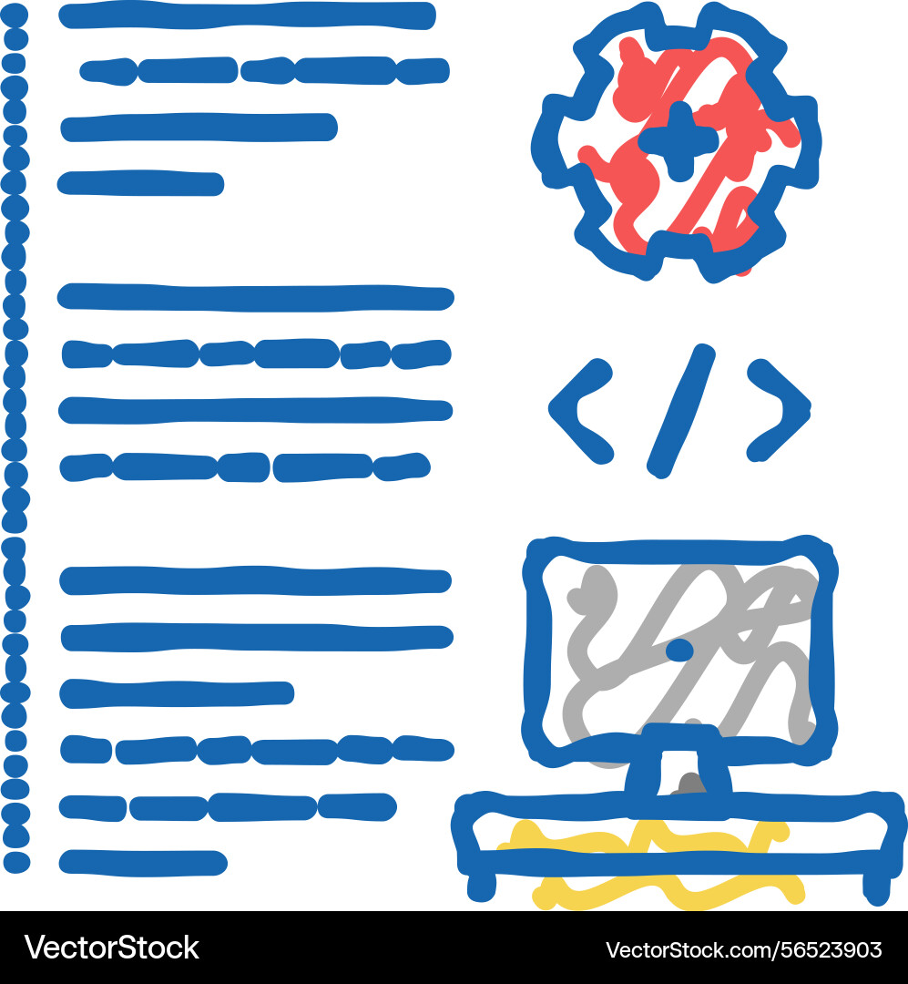 Software developing icon doodle Software developing icon doodle vector image