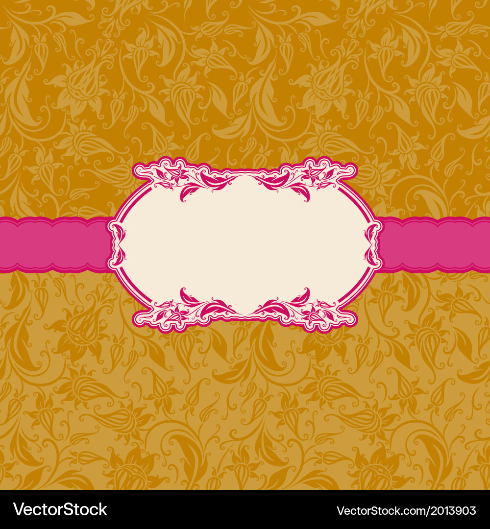 Template frame design for greeting card vector image
