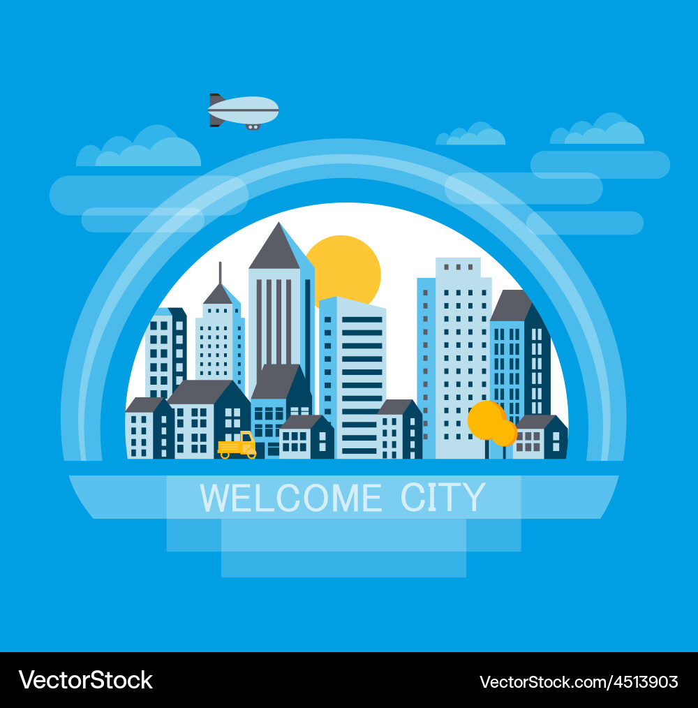 Urban flat style Royalty Free Vector Image - VectorStock