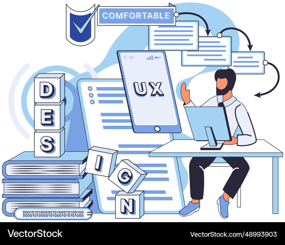 Ux design metaphor ui keystone of any Ux design metaphor ui keystone of any vector image