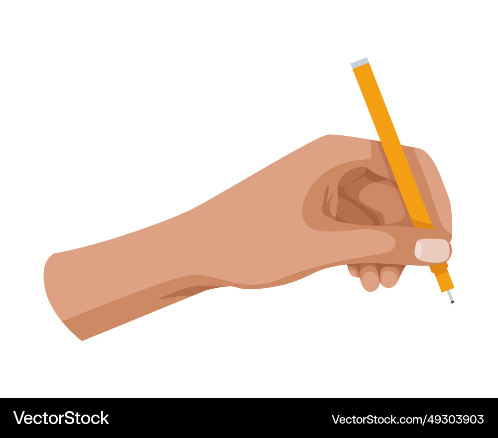 Writing tool in hand Writing tool in hand vector image