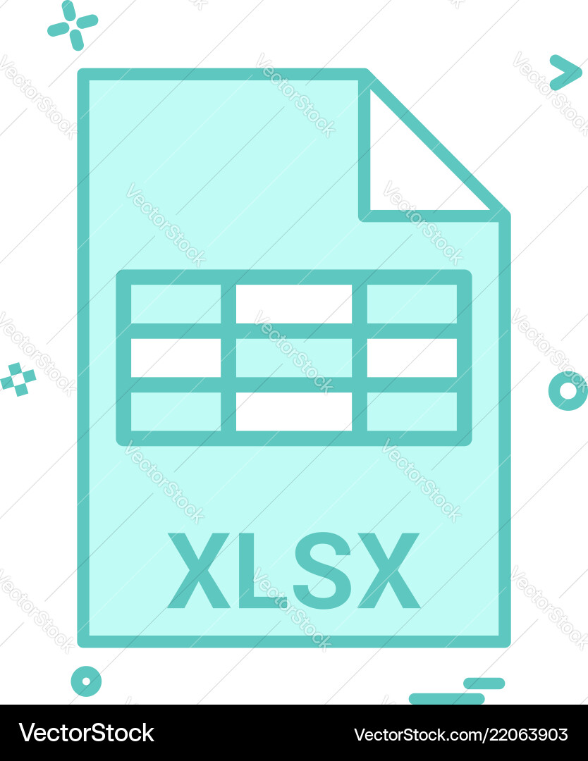 Xlsx file extension format icon design Xlsx file extension format icon design vector image