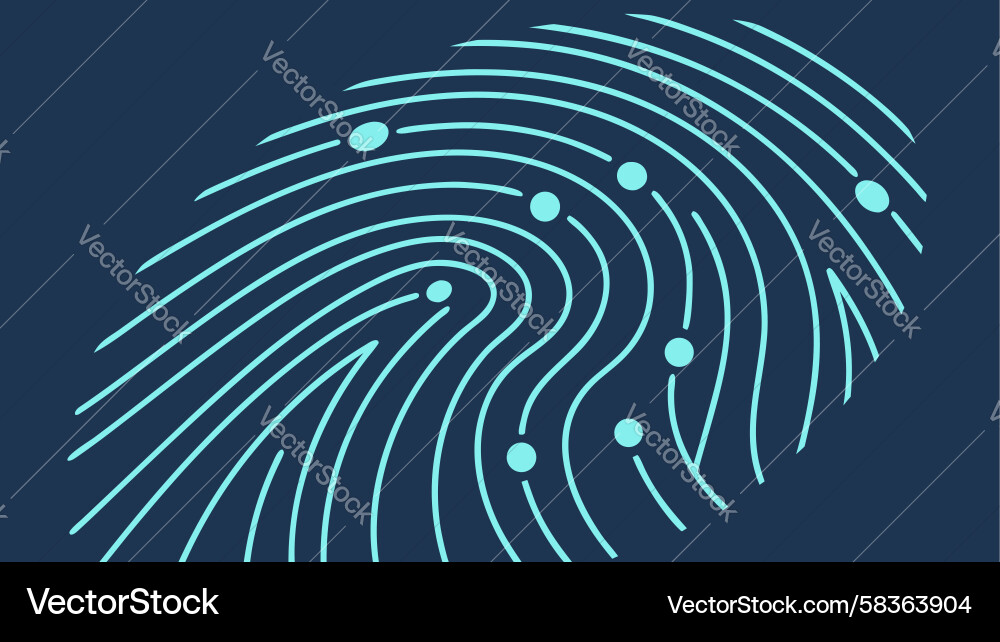 Blue Fingerprint Scan Data Security Vector Image