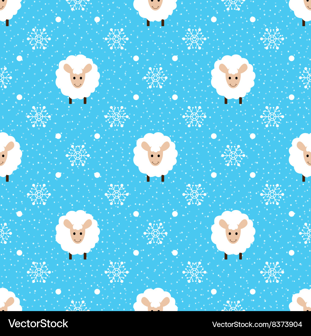 Blue Snowflake Seamless Pattern Vector Image