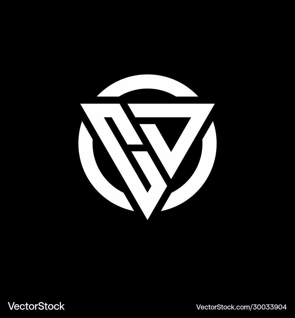 Cd logo with triangle shape and circle rounded Cd logo with triangle shape and circle rounded vector image