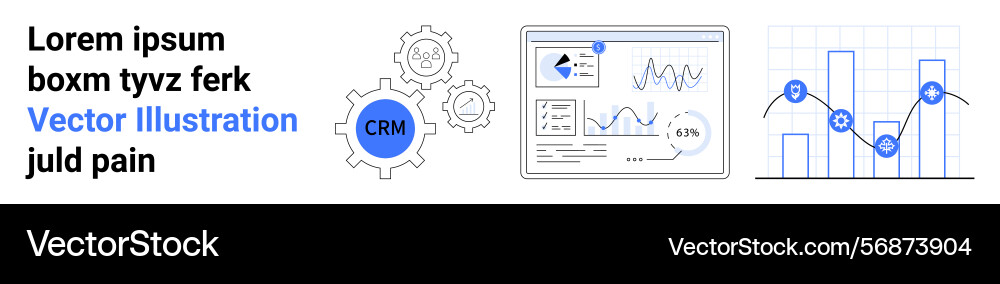 Crm system with analytics dashboard and growth Crm system with analytics dashboard and growth vector image