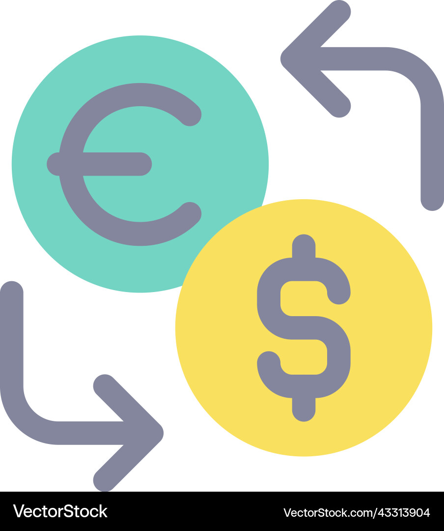 Currency exchange flat color ui icon Currency exchange flat color ui icon vector image