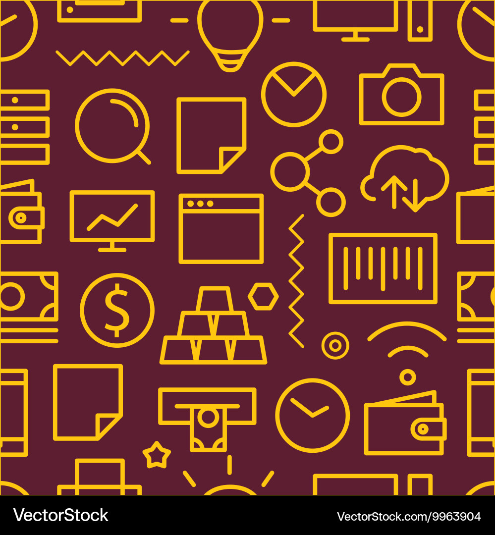 Different shopping seamless pattern lineart vector image