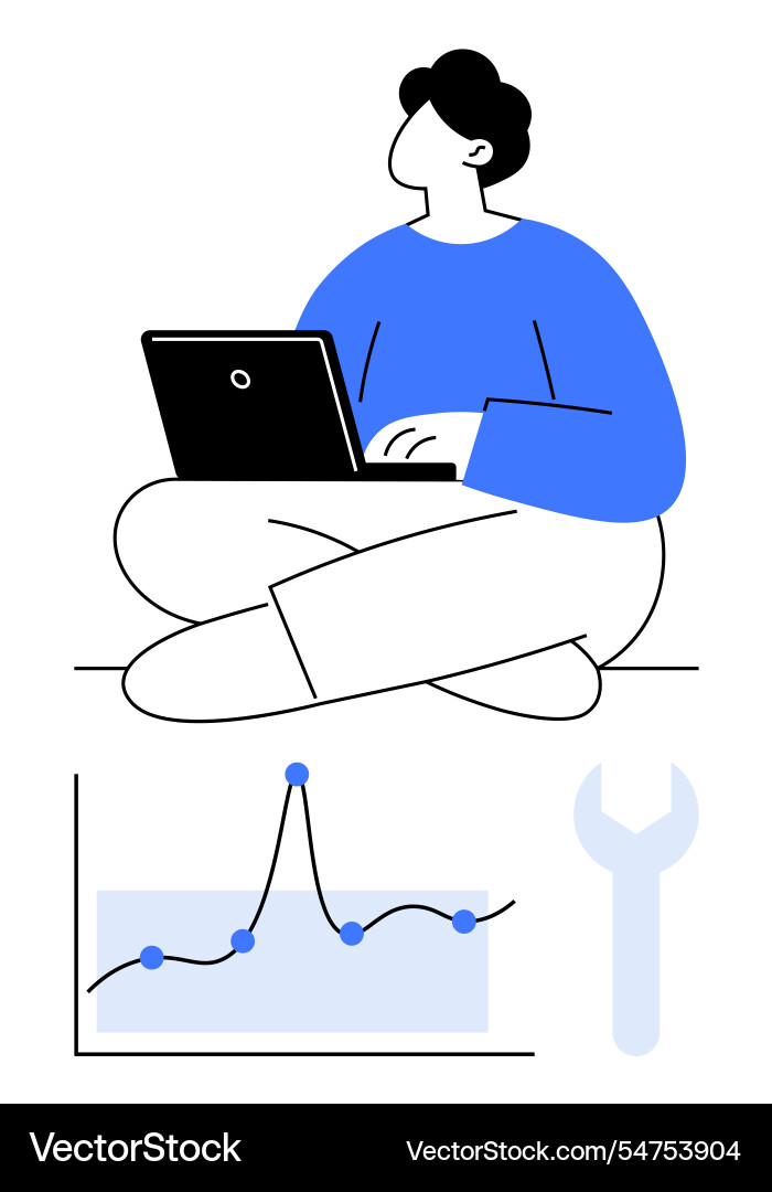 Digital productivity and problem solving person Vector Image