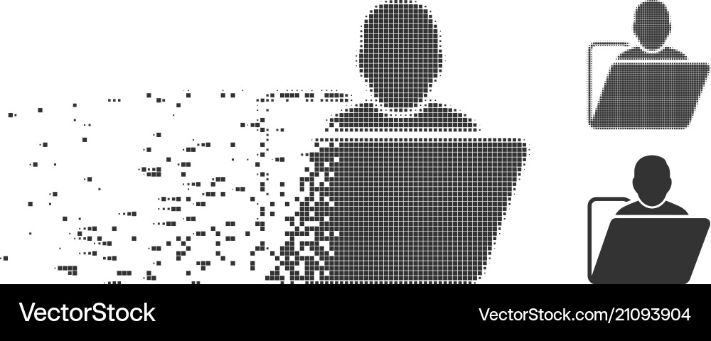 Dissolved pixel halftone user folder icon Dissolved pixel halftone user folder icon Vector Image