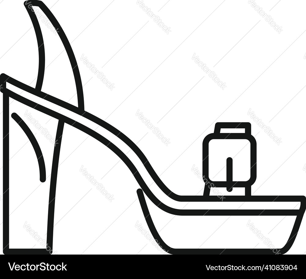 Feet sandal icon outline summer shoe Vector Image