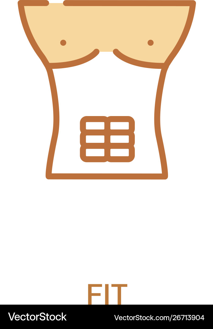 Fit concept 2 colored icon simple line element Fit concept 2 colored icon simple line element Vector Image