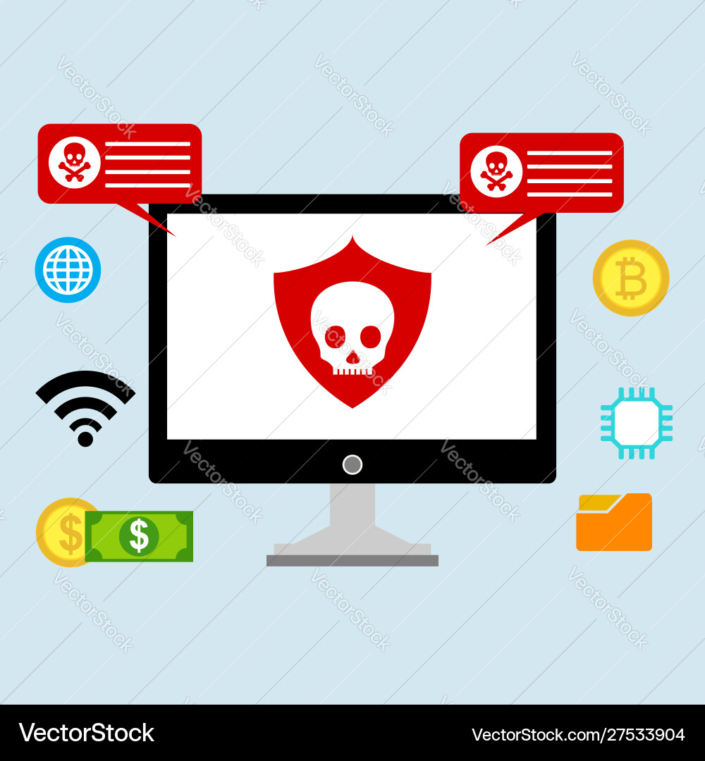 Hacker activity computeralert notification Hacker activity computeralert notification vector image
