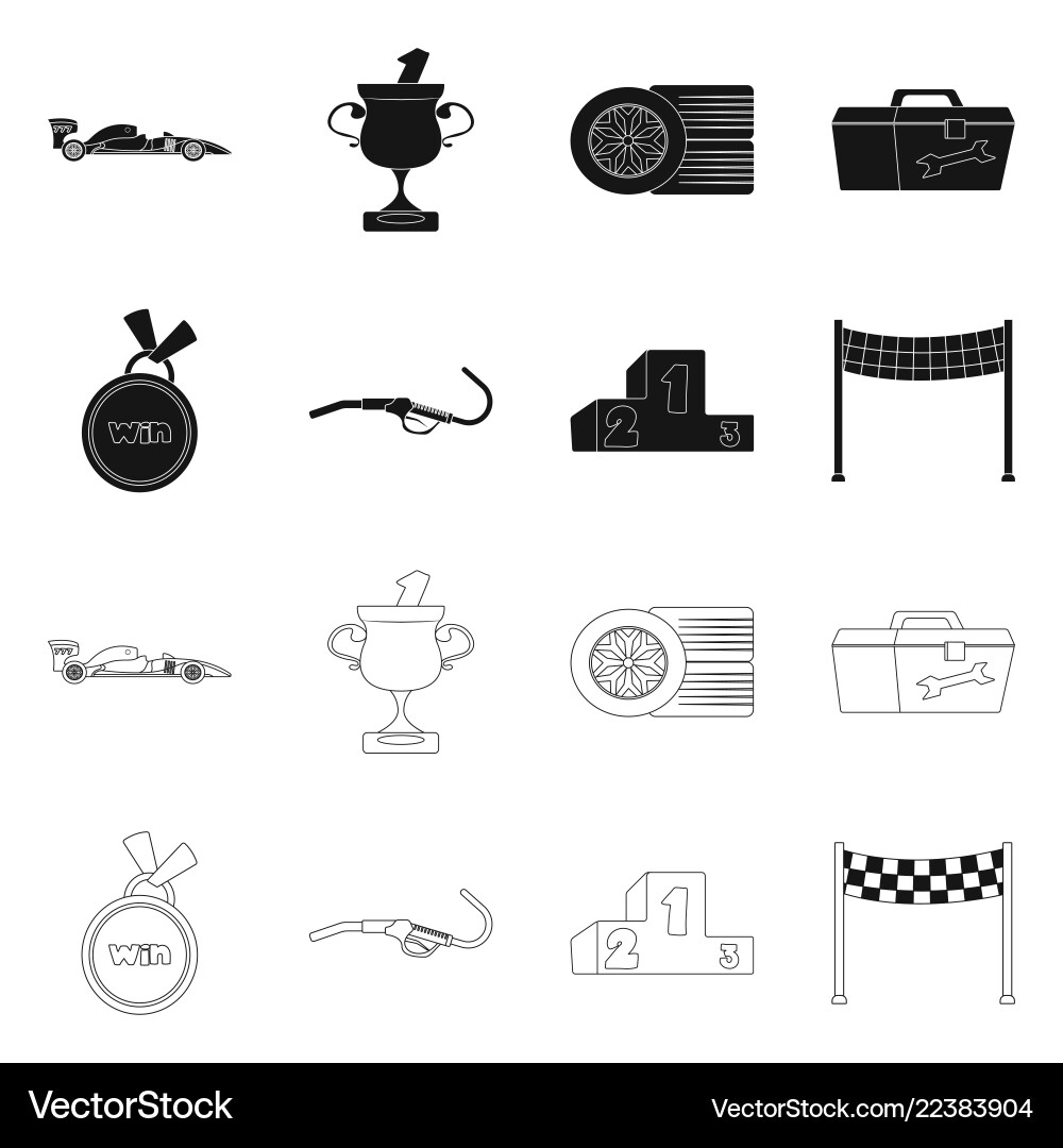 Isolated object of car and rally icon set Isolated object of car and rally icon set Vector Image