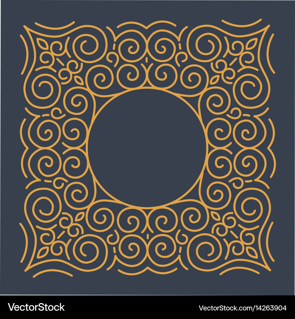 Linear frames design template vector image
