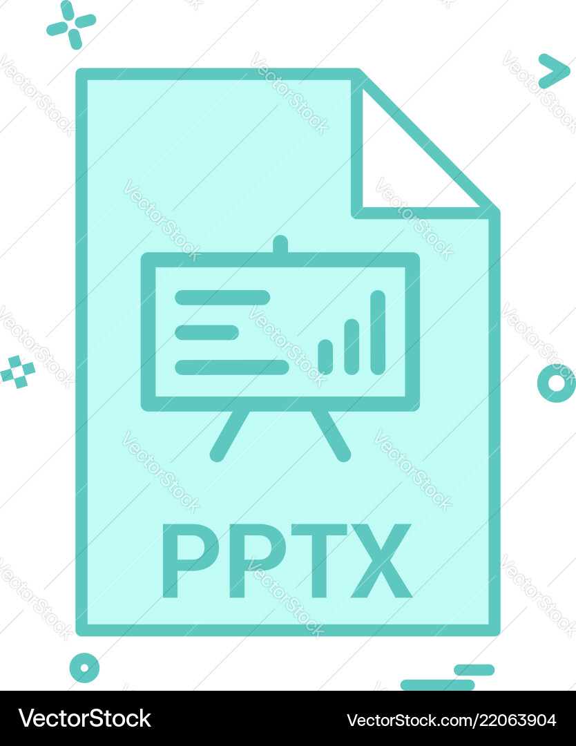 Pptx file extension format icon design Vector Image