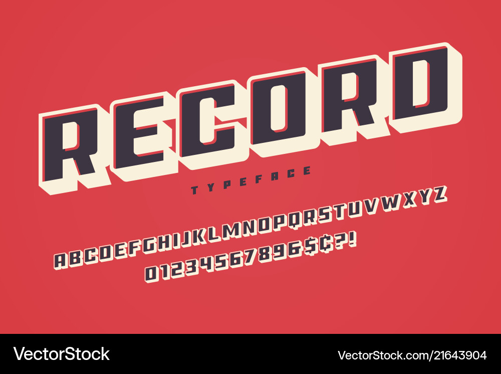 Retro Record Typeface – Bold & Stylish vector image